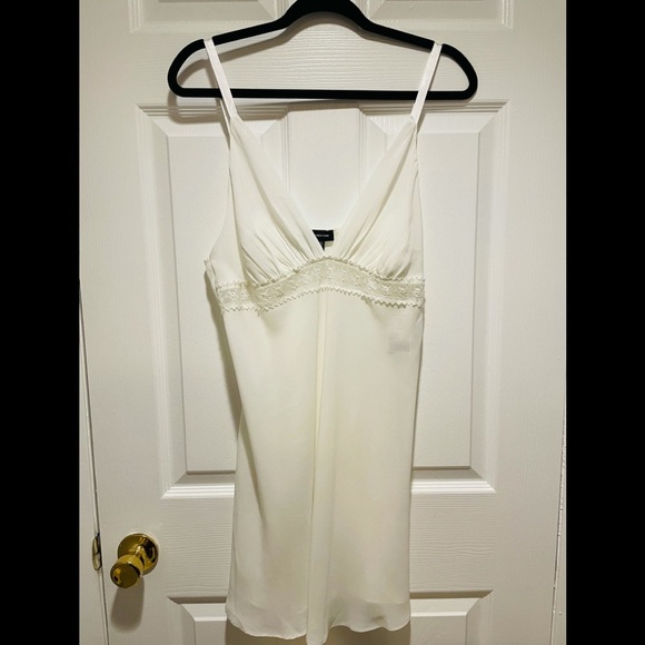 NWT Jones New York Size L White Bridal Babydoll Elegant  Slip Dress Lace Inlay - Picture 1 of 7